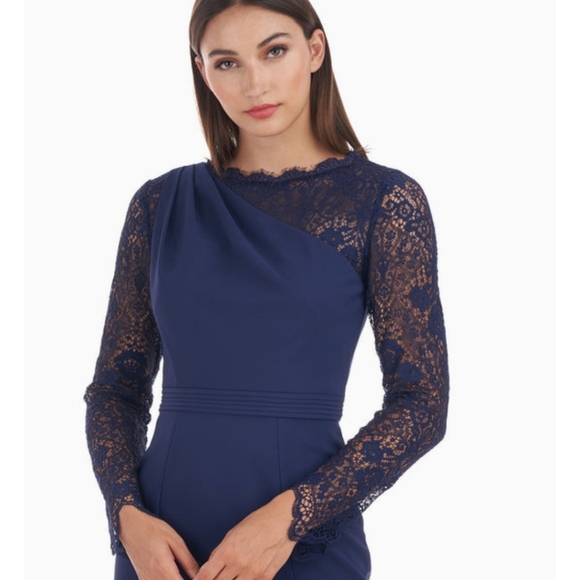 JS Collection Maria Scallop Column Gown - Picture 3 of 13